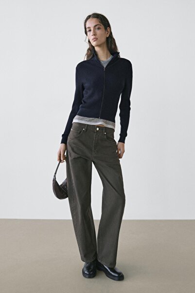 Massimo Dutti %100 yün fermuarlı hırka