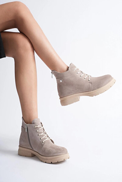 ANALİN SHOES Women's Genuine Leather Back Zipper Boots