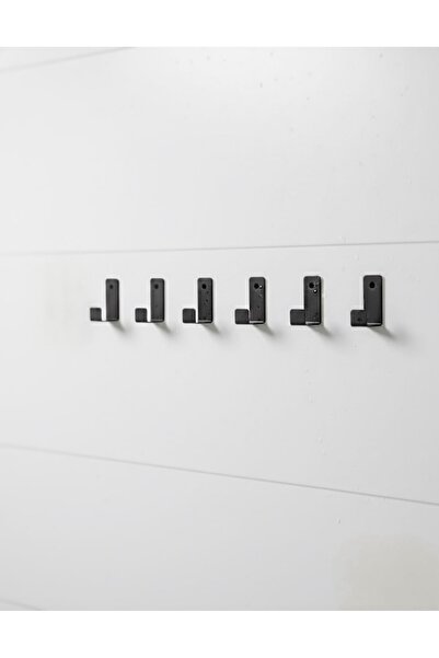 ARNESE HOME 6’lı Metal Yapışkanlı Siyah Mat Bornoz/Havlu Askısı