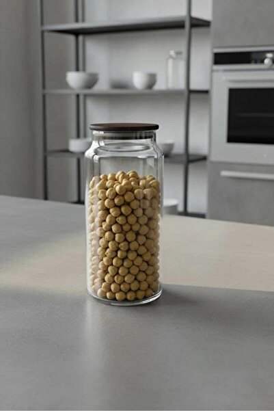 Ünsal Showroom Nero Zone Glass Storage Container Jar 1300ml