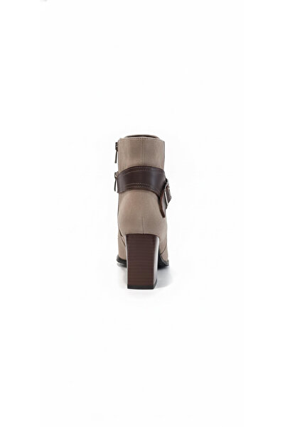 Ustalar Ayakkabı Çanta Mink Suede Women's Genuine Leather Heeled Boots 715.809