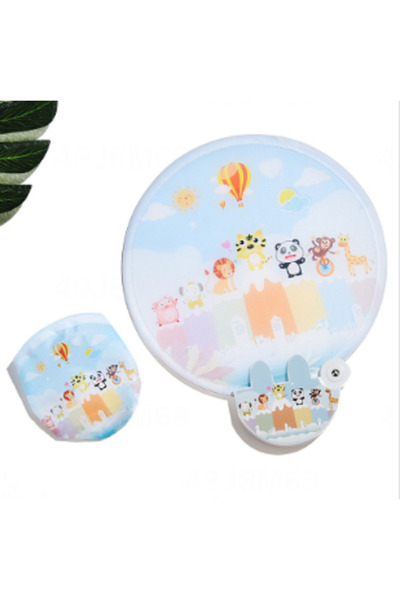 MOR SALKIM HOME Japon tarzı katlanabilir yelpaze (kedi+ayı figürlü ) çap 21 cm