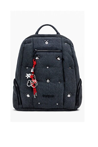Desigual Zaino Grigio backpack, women's, gray color, Mickey Mouse design