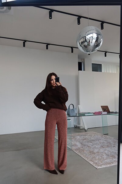 Özge Özgenç Elastic Waist Glitter Trousers