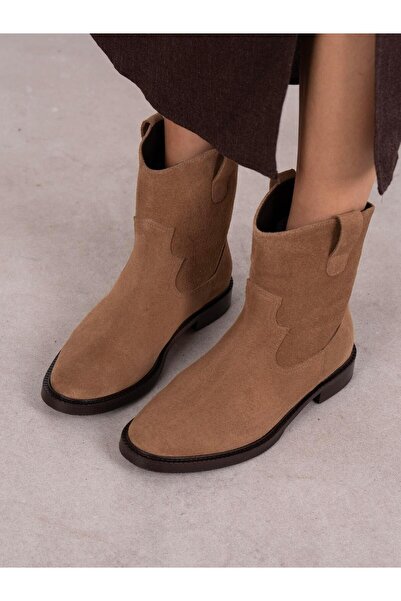 ECENİN BUTİĞİ Rasmus Camel Süet Hakiki Deri Bot
