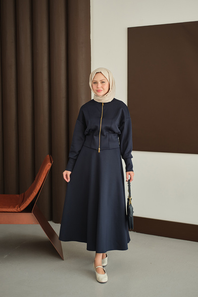 LOCCO Women's Waist Corset Detail Set Brown