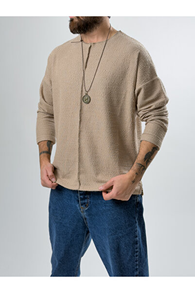COCOPELLI Design Çima Detailed Men's Beige Sweat Coc2630