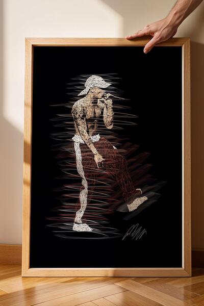 Saturn Εμινέμ Πορτρέτο ζωγραφισμένο με κορνίζα Ράπερ Χιπ Χοπ - Αισθητική αφίσα