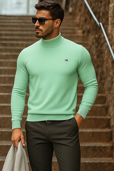 comstar Ανδρικό πλεκτό πουλόβερ Premium Mint Half-Throated