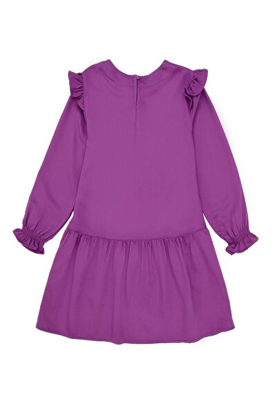 U.S. Polo Assn. Girl's Violet Heart Embroidered Shoulder Detail Woven Dress