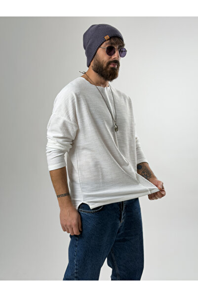 COCOPELLI Men's Ecru Sweatshirt with Design Detail Coc2631