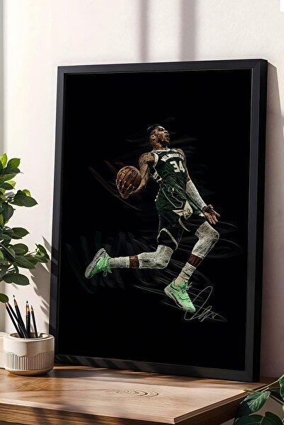 Saturn Pictură înrămată cu cadru de Giannis Antetokounmpo, baschet NBA - post...