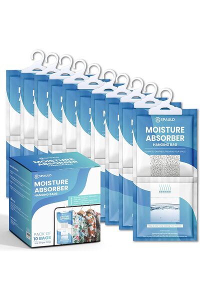 SPAULD Moisture Absorber Bags 230g Each (Pack of 10) Unscented Hanging Closet...
