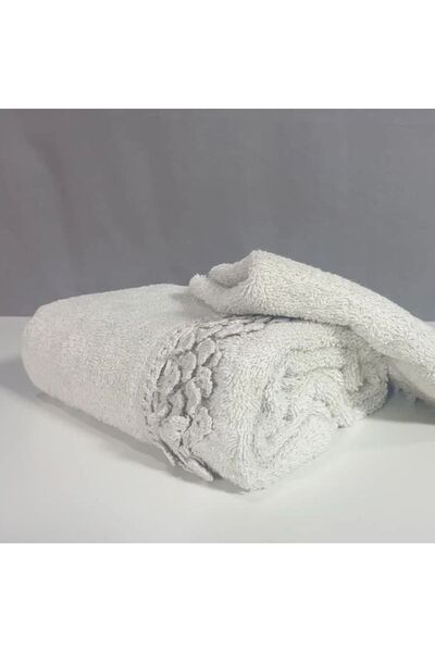 Reiashn Turkish towel, 2 pieces, 100% cotton, white, size 30*50+50*90 cm