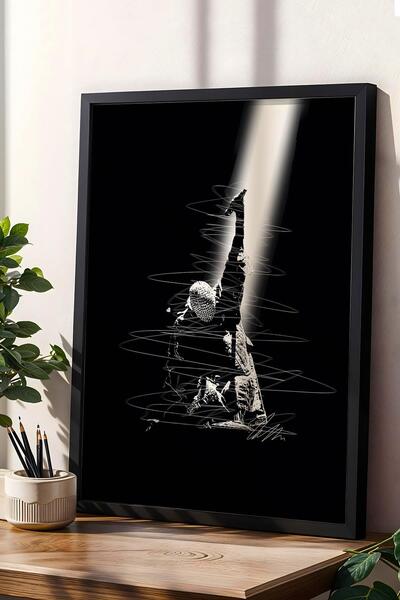 Saturn Pictură înrămată cu portretul lui Kanye West Rapper Hip Hop - Poster e...