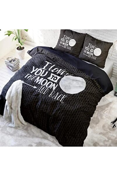 Sleeptime Moon and Back Anthracite Bed Linen 200x200/220