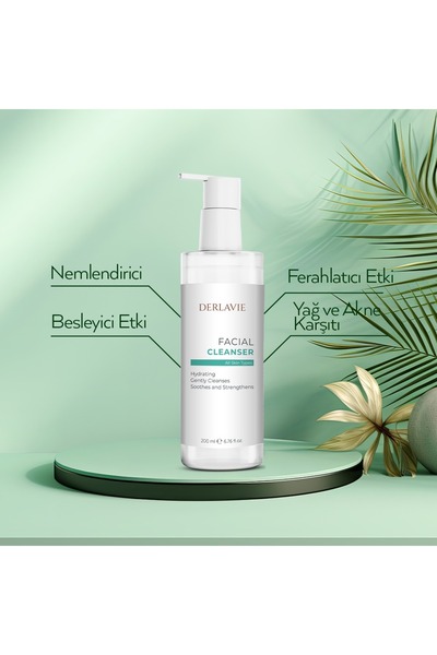 Derlavie جل منظف للوجه 200 مل - جل يحتوي على حمض الهيالورونيك والصبار