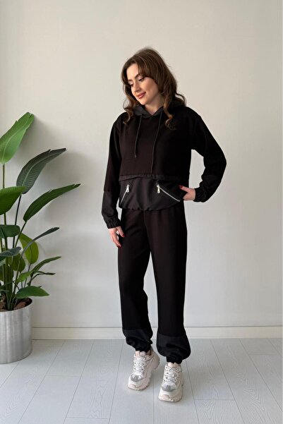 verabelle Parachute Paneled Modal Fabric Tracksuit Set