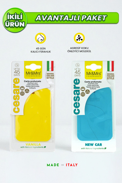Mr&Mrs Fragrance 2'li Kart Cesare - Oto Araç Kokusu, Asma Kart Kokusu, Araba ...