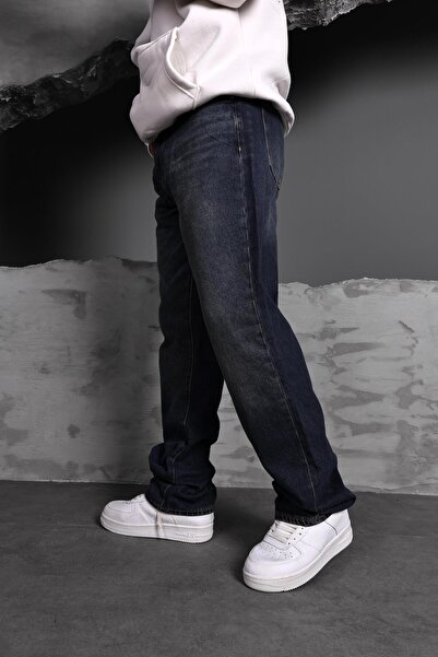 Slatra Men's Navy Blue Stone Straight Fit Trousers