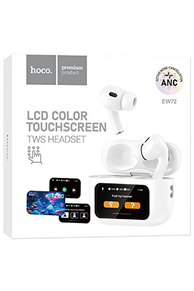 Hoco Casti Wireless (EW72), Casti Wireless, Ear Buds, cu ecran LED, BT 5.4, ANC, 360mAh, White