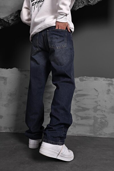 Slatra Men's Navy Blue Stone Straight Fit Trousers