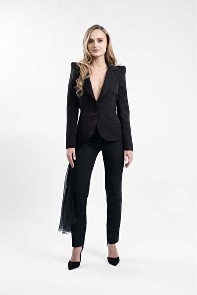 monarh Tapered trousers with frill and side ruffle