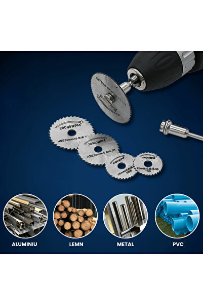 OferteTop Set of 5 Circular Saw Blades for Precise Cuts in Wood, Plastic and Pipes, Easy to Assemble