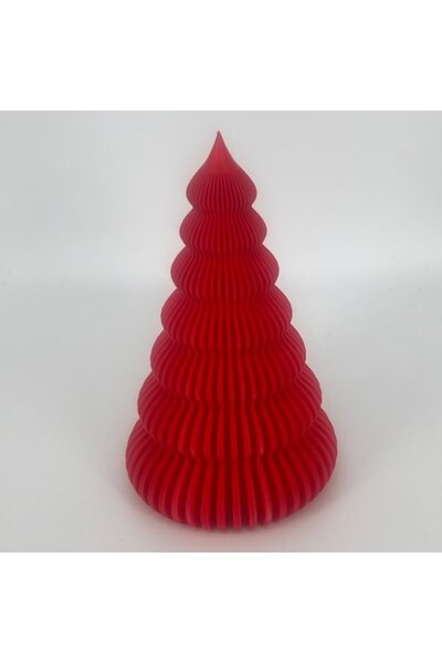 GIGEX Decorațiune de Crăciun imprimată 3D cu lumânare LED (90h), 150 mm, roșie