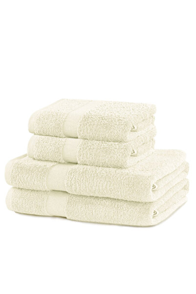 Deco King Set of 4 bath towels, 100% cotton, 525 g/m2, Marina, 2x70x140 cm, 2x50x100 cm, ecru