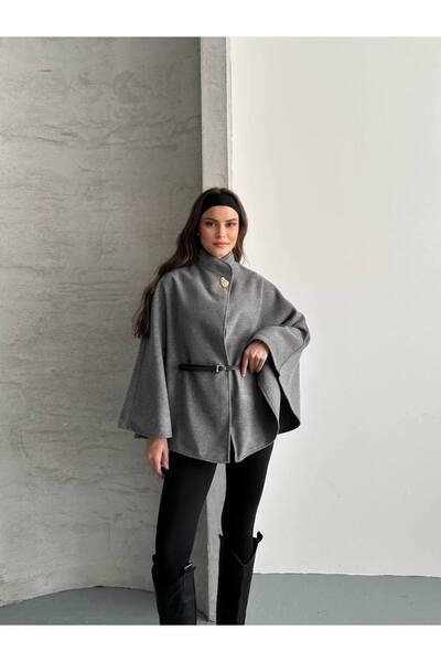 asur boutique Asur Boutique Women's Imported Cashmere Belted Poncho Standard Size 36-40