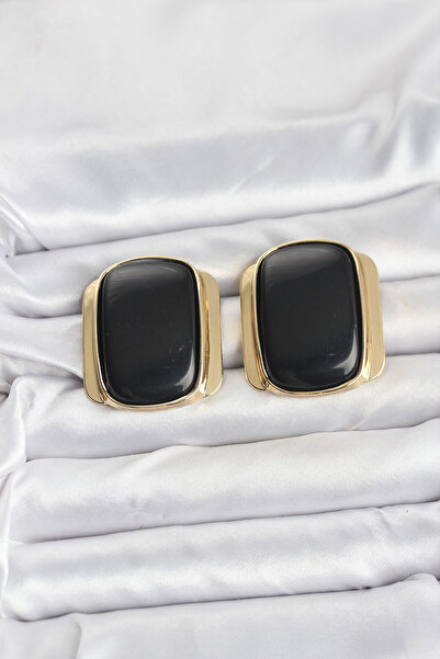 Skygo Brass Gold Color Black Plate Vintage Women's Earrings - Tj-Bkp11360