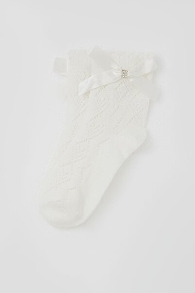 Katamino Girl's Socks with Mesh Detail, Ages 5-10, Ecru