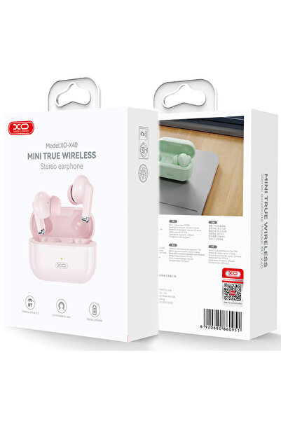 Xo Casti Wireless (X40), Ear Buds, BT 5.3, 250mAh, PINK
