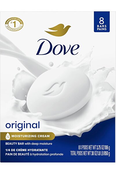 Dove Beauty Bar Moisturizing Gentle Skin Cleanser - Original, 3.75 oz (Pack of 8)