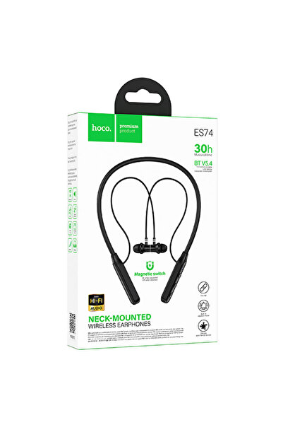 Hoco Casti Wireless (ES74), InEar, BT 5.4, 280mAh, Montare pe gât, NEGRU