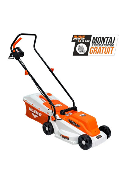 RURIS Mașină de tuns iarba electrică RXE1200, 1200 W, lățime de tăiere 32 cm,...
