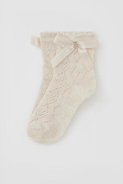 Katamino Κοριτσίστικες κάλτσες με διχτυωτό σχέδιο 5-10 ετών, κρεμ