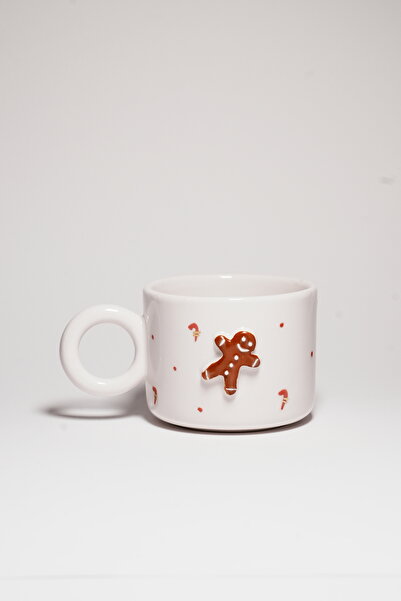 Sezgi Ceramic Seramik El Yapımı 200 ml Yılbaşı Temalı Mug Kupa Bardak