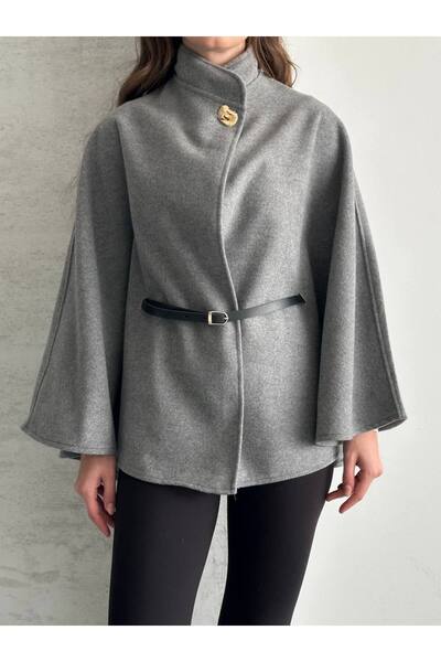 asur boutique Asur Boutique Women's Imported Cashmere Belted Poncho Standard Size 36-40