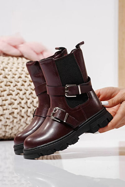 Zaira Ghete fete imblanite rosii din piele ecologica Marisa #23141 - 29