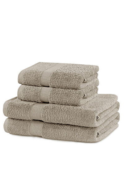 Deco King Set of 4 bath towels, 100% cotton, 525 g/m2, Marina, 2x70x140 cm, 2x50x100 cm, beige