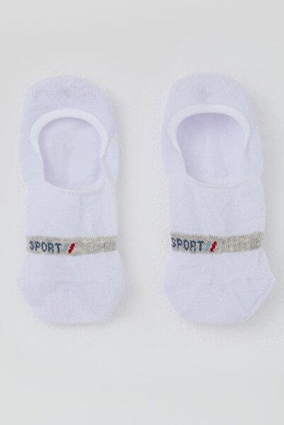 Katamino Момчешки плоски чорапи с принт със спортен дизайн, възраст 7-14 години, бели