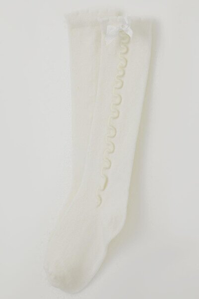 Katamino Κοριτσίστικες κάλτσες γκολφ με αξεσουάρ φιόγκου στον αστράγαλο, ηλικίας 1-8 ετών, κρεμ