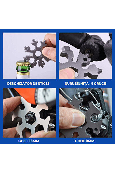 OferteTop 18-in-1 Multifunction Tool, Wrench, Snowflake Screwdriver
