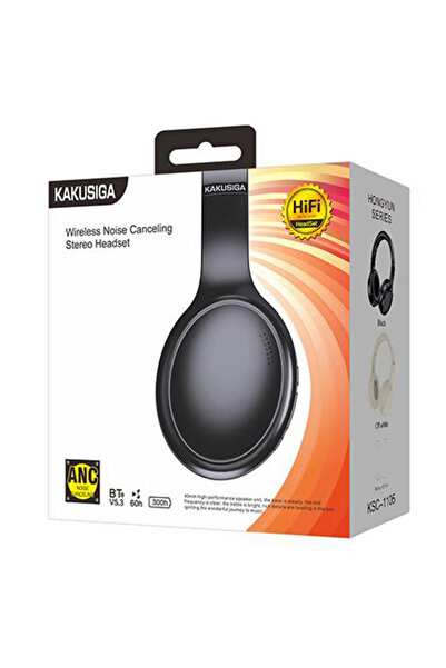 KAKU Casti Wireless (KSC-1105), Supraauriculare, BT 5.3, 500mAh, ANC, NEGRE