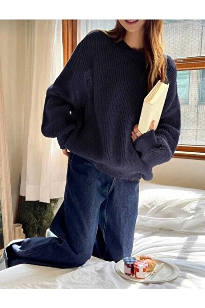 ModaYaren Crew Neck Oversize Women's Knitwear Sweater