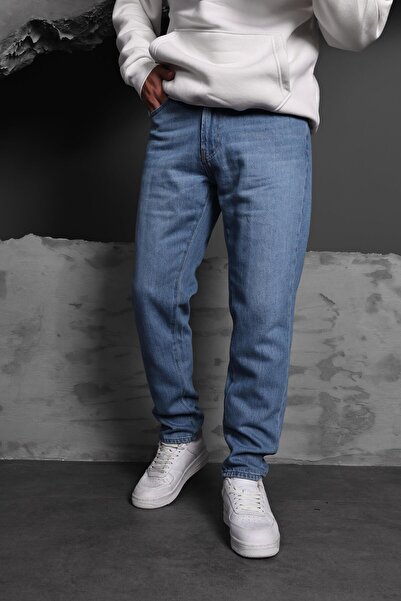 Slatra Men's Blue Stone Straight Fit Trousers