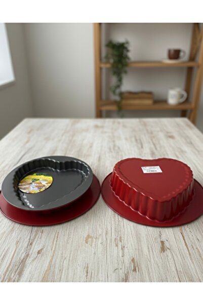 Mebey Home Kalp Şeklinde Teflon Tart Kek Kalıbı