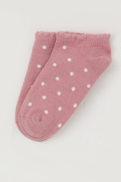 Katamino Girl's Booties Socks Polka Dot Patterned 1-12 Years Old, Dusty Rose